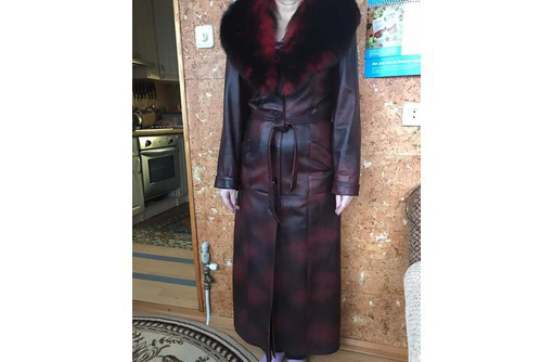 Кожаный женский плащ с воротником - Женская одежда в Бахчисарае