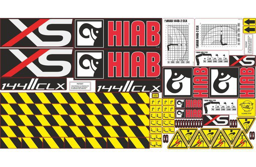 Комплект наклеек на стрелу для шведского кран-манипулятора Hiab. - Для малого коммерческого транспорта в Севастополе