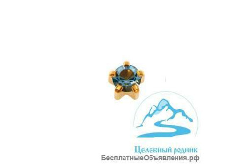 Серьги для прокола ушей Аквамарин, мини(М), позолота, крапан - Косметика, парфюмерия в Севастополе