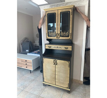 Буфет черный, расписанный патиной, золотого цвета, мдф пленочный - Мебель для кухни в Севастополе