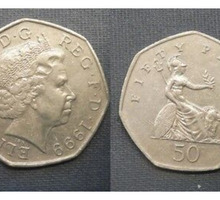 Монета 50 пенсов Великобритания 1999 год - Антиквариат, коллекции в Севастополе