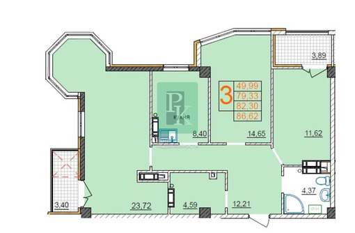 Продам 3-к квартиру 86.6м² 11/12 этаж - Квартиры в Форосе
