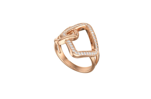 Золотое кольцо, ромб, 36 фианитов - Ювелирные изделия в Севастополе