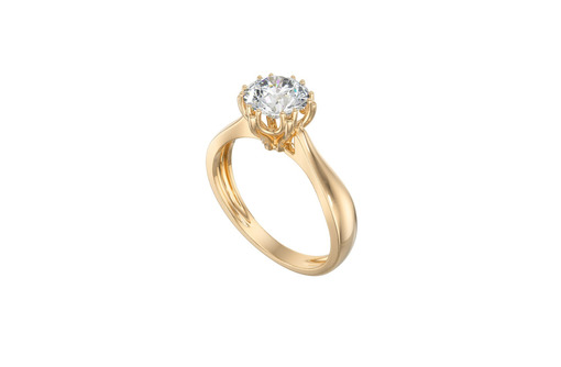Золотое кольцо с одним большим Фианит SWAROVSKI - Ювелирные изделия в Севастополе