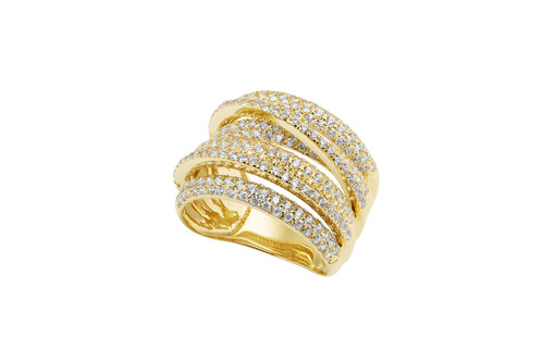 Золотое кольцо, 317 фианитов - Ювелирные изделия в Севастополе