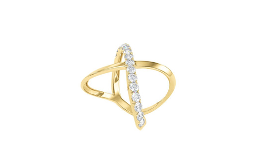 Золотое кольцо, 15 фианитов - Ювелирные изделия в Севастополе