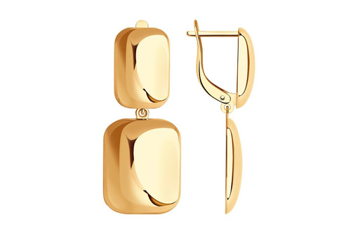 Крупные серьги золотые квадратной формы - Ювелирные изделия в Севастополе