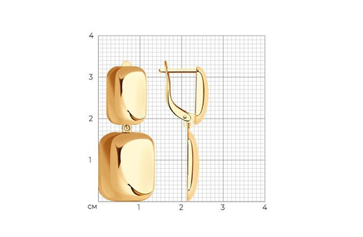 Крупные серьги золотые квадратной формы - Ювелирные изделия в Севастополе