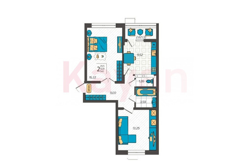Продается 2-к квартира 54.1м² 7/9 этаж - Квартиры в Анапе